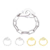 Sterling Silver Handcuff Ring White Paper Clip Chain Menottes Ring
