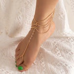 Beach Barefoot Sandal Jewelry Elegant Chain Link Anklet Bracelet
