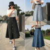 High Waist Denim Skirt Streetwear A-Line Long Skirts For Women