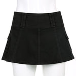 Casual Zipper Fly Short Denim Skirt Summer Low Waist Mini Jeans Skirt