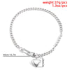 Women Stainless Steel Heart Pendant Necklace Lock Key Chain Necklace