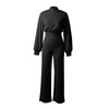 Elegant Rompers Women Long Sleeve Casual Wide Legs Jumpsuits Overalls