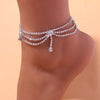 Rhinestone Tennis Chain Anklet Foot Simple Chain Leg Anklet Bracelet