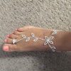 2Pcs Set Rhinestone Leaf Finger Anklet for Women Leaf Harness Anklet