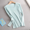 Basic V-neck Solid Sweater Pullover Women Female Knitted Sweater