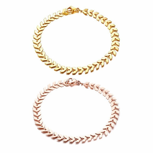 Chain Bracelets for Women Stainless Steel Arrow Links Chic Girl