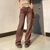 Y2k Jeans Wide Leg Pocket Patchwork Baggy Cargo Pants Oversize Denim