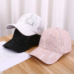 Women Hollow Lace Flower Baseball Cap Summer Breathable Mesh Sun Hat