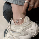 Summer Anklet Bracelet for Women Vintage Love Heart Pendant Jewelry