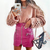 A-line Faux Leather Skirt-Skirts-Arimonz-Arimonz