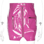 A-line Faux Leather Skirt-Skirts-Arimonz-Arimonz