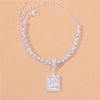 A-Z Initial Baguette Letter Anklet Stainless Steel for Women-Anklets-Arimonz-Arimonz