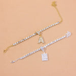 A-Z Initial Baguette Letter Anklet Stainless Steel for Women-Anklets-Arimonz-Arimonz