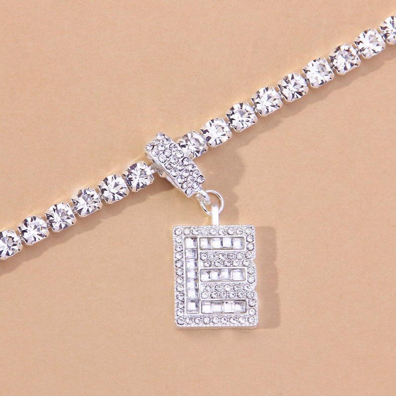 A-Z Initial Baguette Letter Anklet Stainless Steel for Women-Anklets-Arimonz-Arimonz