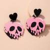 Acrylic Heart Skull Head Piercing Earrings Fashion Jewelry Earring-Drop-Arimonz-Arimonz