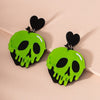Acrylic Heart Skull Head Piercing Earrings Fashion Jewelry Earring-Drop-Arimonz-Arimonz