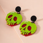 Acrylic Heart Skull Head Piercing Earrings Fashion Jewelry Earring-Drop-Arimonz-watermelon red-Arimonz