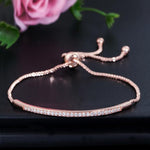 Adjustable Bracelet Bangle for Women Bar Slider Brilliant Jewelry-Braceletes-Arimonz-Rose Gold-Arimonz