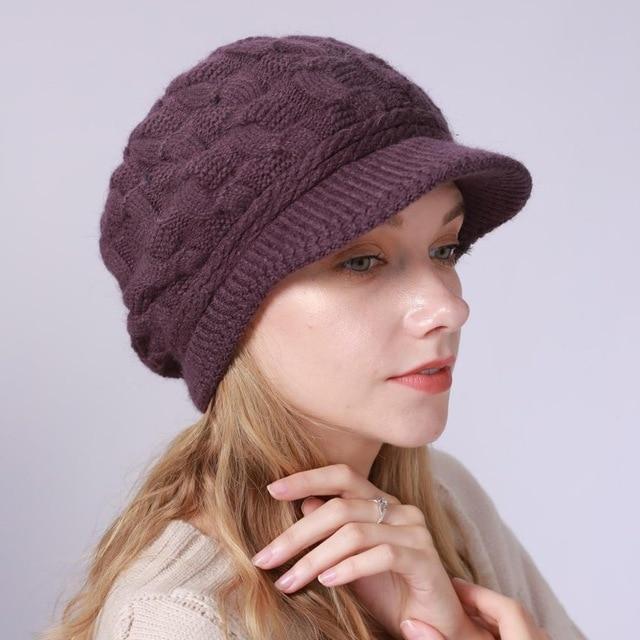 Alexandra Knitted Beanie-Hats-Arimonz-Dark purple-Arimonz