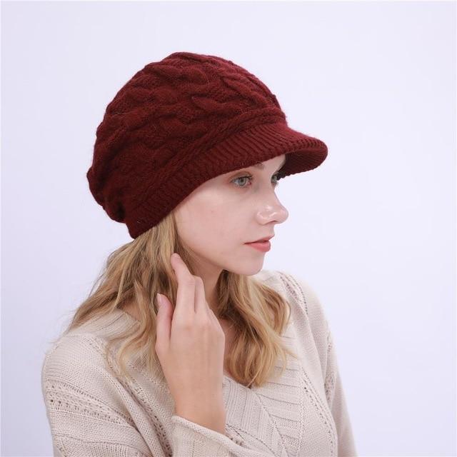 Alexandra Knitted Beanie-Hats-Arimonz-dark red-Arimonz