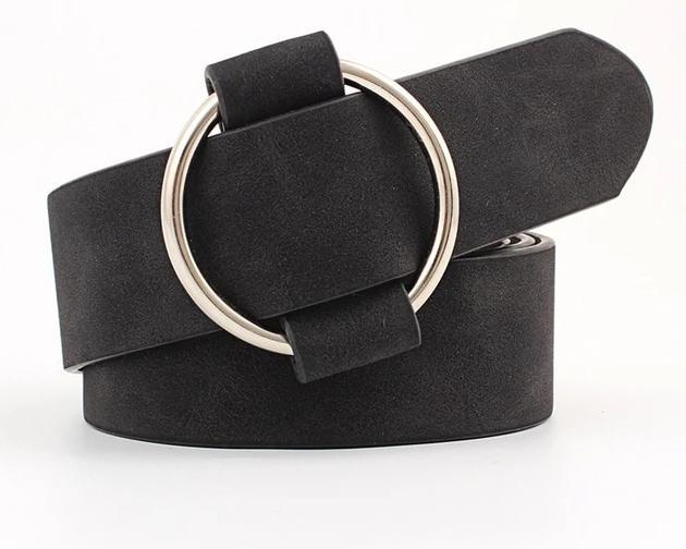 Amara Needle-Free Round Buckle Belt-Belts-Arimonz-Black-Arimonz