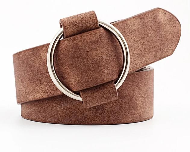 Amara Needle-Free Round Buckle Belt-Belts-Arimonz-Brown-Arimonz