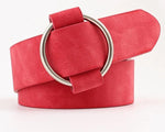 Amara Needle-Free Round Buckle Belt-Belts-Arimonz-Red-Arimonz