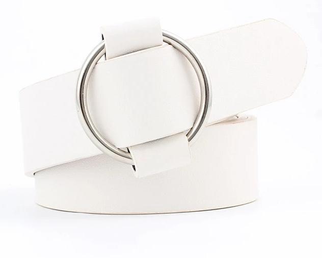 Amara Needle-Free Round Buckle Belt-Belts-Arimonz-White-Arimonz