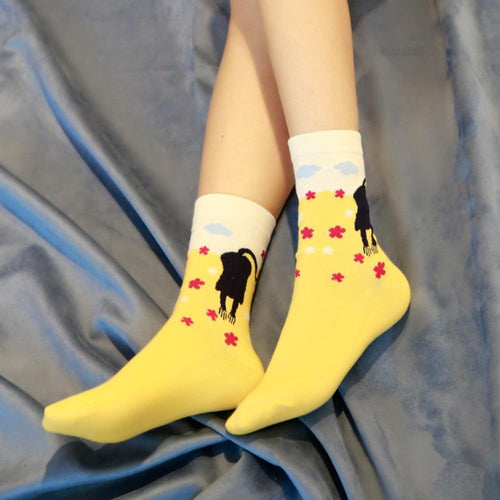 Animal Print Women Socks Cute Cartoon Cat Dog Duck Girl Socks-Socks & Tights-Arimonz-Arimonz