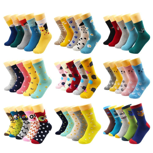 Animal Print Women Socks Cute Cartoon Cat Dog Duck Girl Socks-Socks & Tights-Arimonz-Arimonz