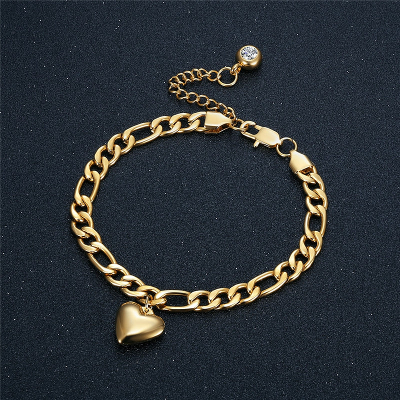 Anklet For Women Gold Color Stainless Steel Cuban Link Anklet-Jewelries-Arimonz-Arimonz
