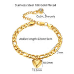 Anklet For Women Gold Color Stainless Steel Cuban Link Anklet-Jewelries-Arimonz-Gold Color A-Arimonz