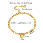 Anklet For Women Gold Color Stainless Steel Cuban Link Anklet-Jewelries-Arimonz-Gold Color B-Arimonz