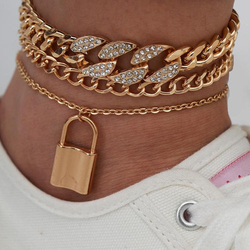 Anklet Rhinestone for Women Bling Paved Crystal Jewelry Anklet Foot-Anklets-Arimonz-Arimonz