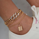 Anklets - Anklet Rhinestone For Women Bling Paved Crystal Jewelry Anklet Foot