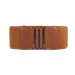 Arimonz Solid Stretch Elastic Wide Waist Belts For Women-Belts-Arimonz-brown-Arimonz