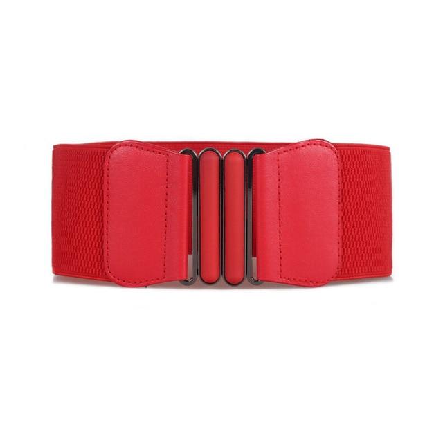 Arimonz Solid Stretch Elastic Wide Waist Belts For Women-Belts-Arimonz-red-Arimonz