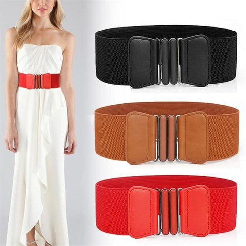 Arimonz Solid Stretch Elastic Wide Waist Belts For Women-Belts-Arimonz-Arimonz