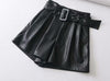 Arimonz Women Faux Leather Shorts In Black and Red-Shorts-Arimonz-Arimonz
