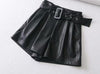 Arimonz Women Faux Leather Shorts In Black and Red-Shorts-Arimonz-Black-XS-Arimonz
