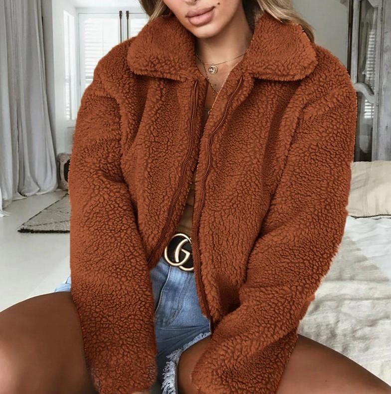 Arimonz Women Fluffy Faux Fur Coat In 5 Colors-Fuzzy Jackets-Arimonz-Caramel-S-Arimonz
