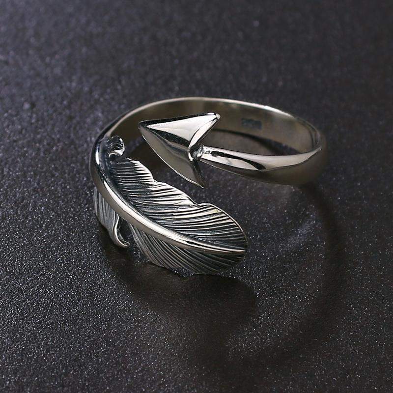 Arrow Feather Rings For Women Statement Ring Jewelry-Rings-Arimonz-Arimonz
