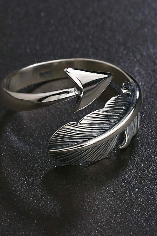Arrow Feather Rings For Women Statement Ring Jewelry-Rings-Arimonz-Arimonz