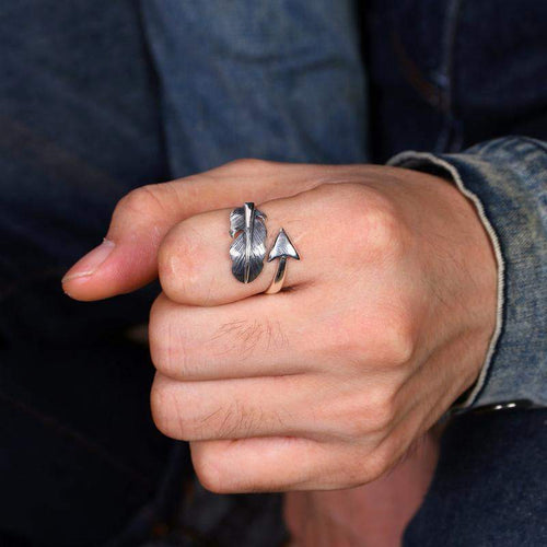Arrow Feather Rings For Women Statement Ring Jewelry-Rings-Arimonz-Arimonz