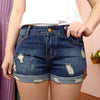 Autumn Denim Mini Shorts Women Rivet Holes Jeans Low Waist Shorts-Shorts-Arimonz-Arimonz