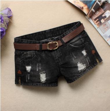 Autumn Denim Mini Shorts Women Rivet Holes Jeans Low Waist Shorts-Shorts-Arimonz-color 3-S-Arimonz