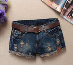 Autumn Denim Mini Shorts Women Rivet Holes Jeans Low Waist Shorts-Shorts-Arimonz-Arimonz
