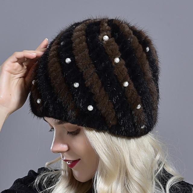 Ava Pearl Fur Hat-Hats-Arimonz-Black Brown-Arimonz