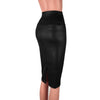 Back Split Women Skirt Black Bodycon Skirt High Waist PU Leather Skirt-Skirts-Arimonz-Arimonz