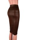 Back Split Women Skirt Black Bodycon Skirt High Waist PU Leather Skirt-Skirts-Arimonz-Split Coffee-S-Arimonz